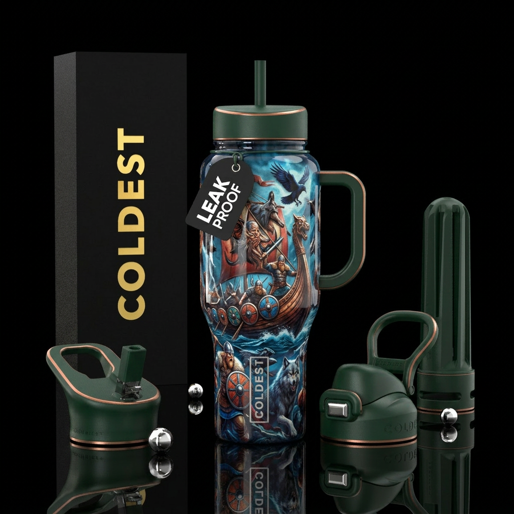 Vikings at war water bottle design
