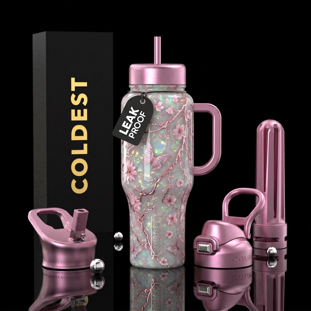 pink beauty water bottle design
