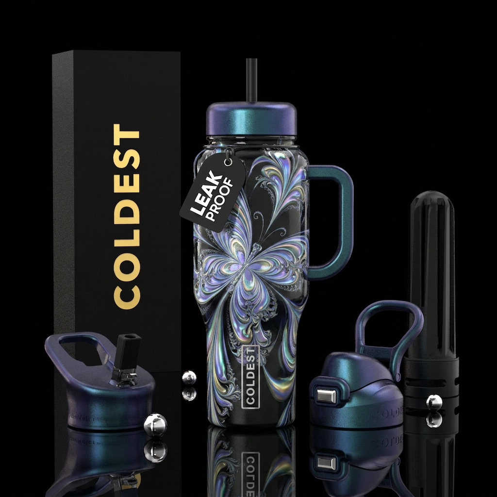 Butterfly art water bottle design