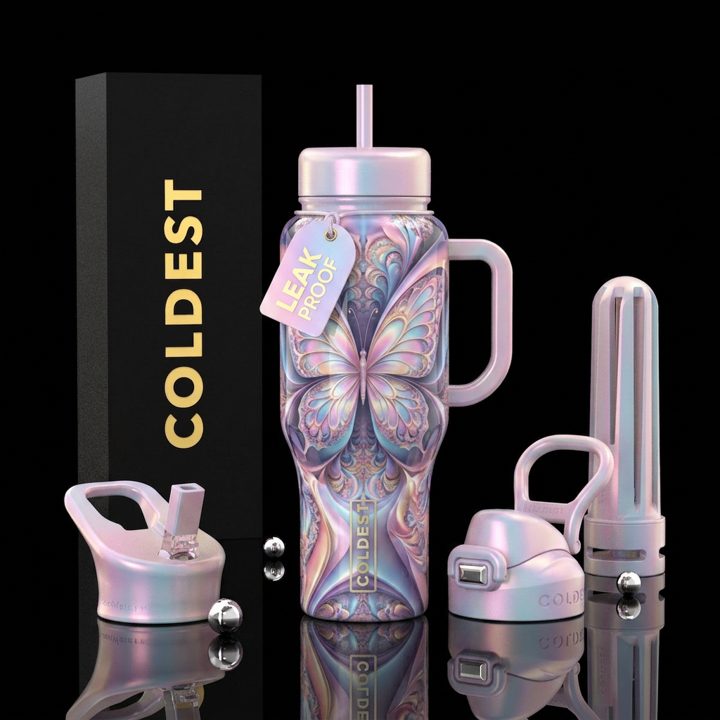 Beautiful butterfly water bottle design