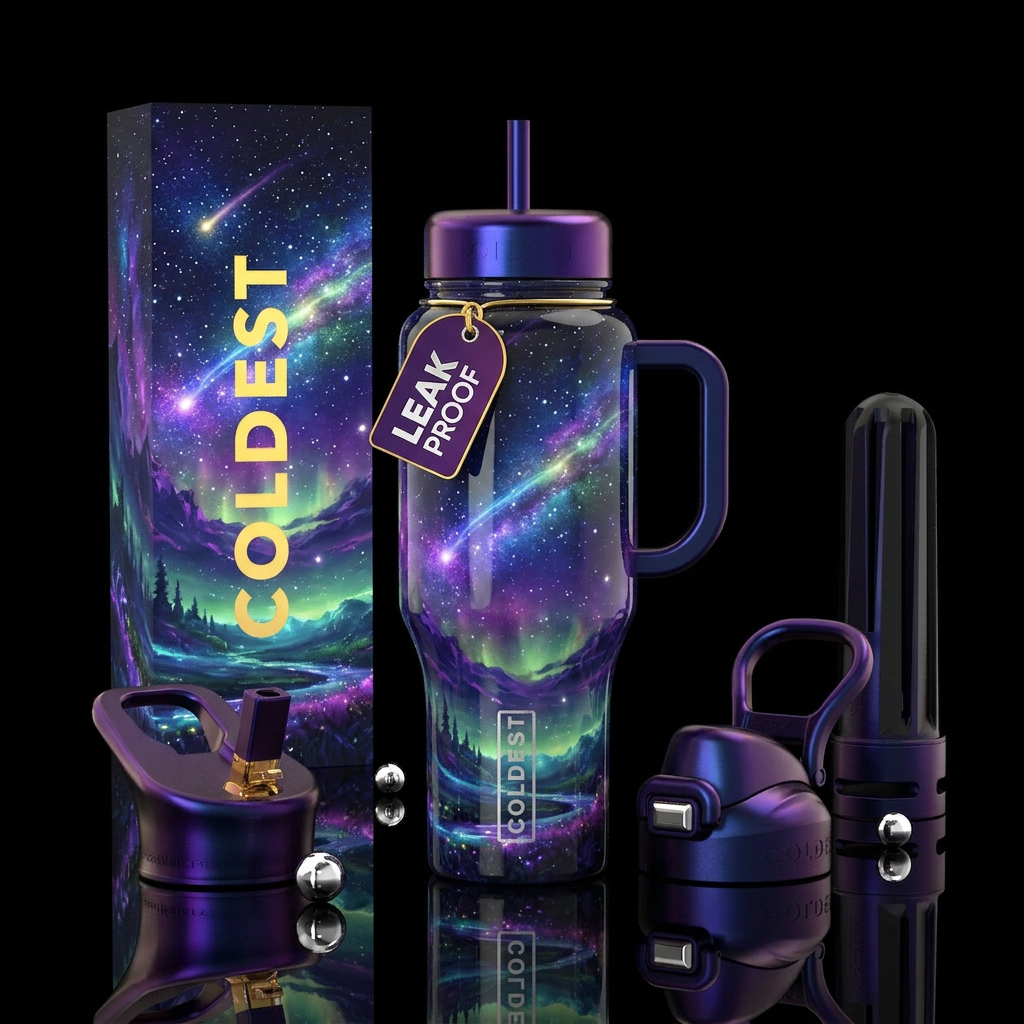 Night glory water bottle design