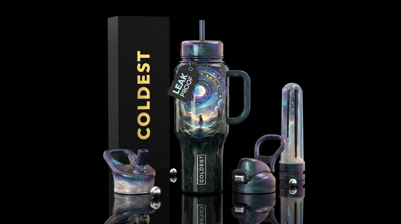 Moonlight dreaming water bottle design