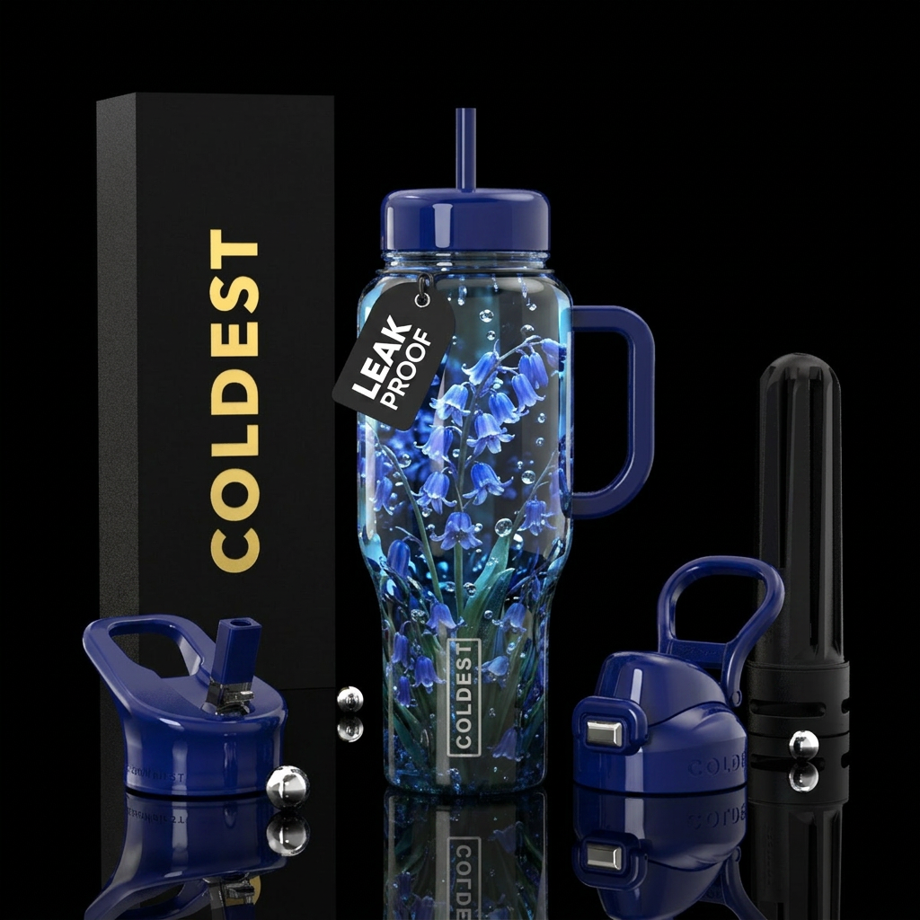 Beautiful bluebells water bottle design