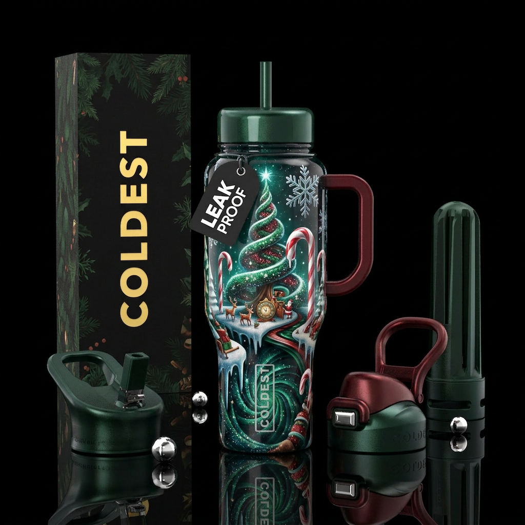 Christmas beauty water bottle design