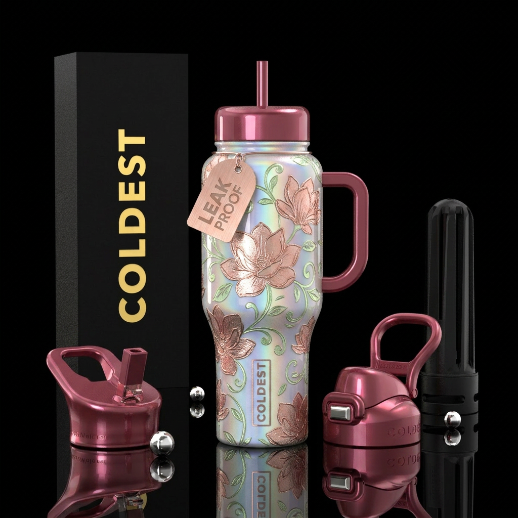 Love of magnolias water bottle design