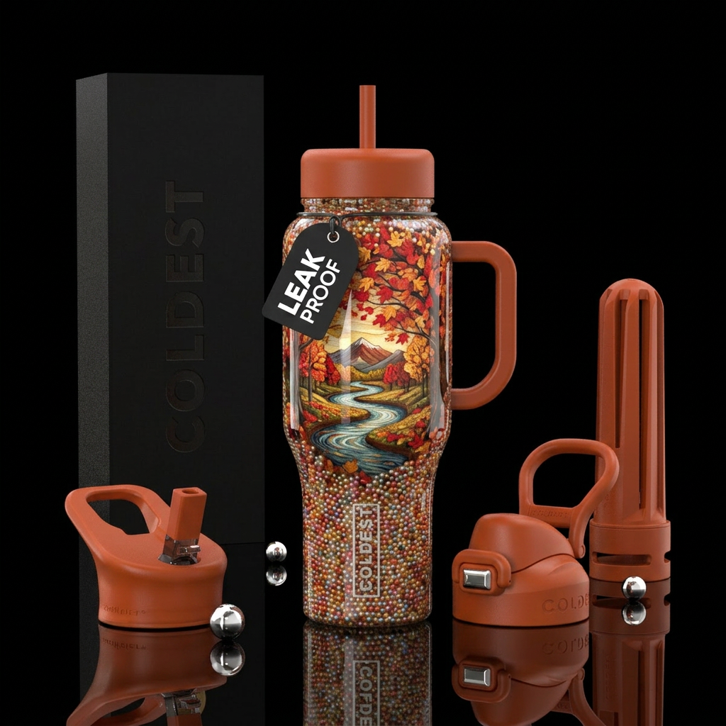 Fall beauty water bottle design