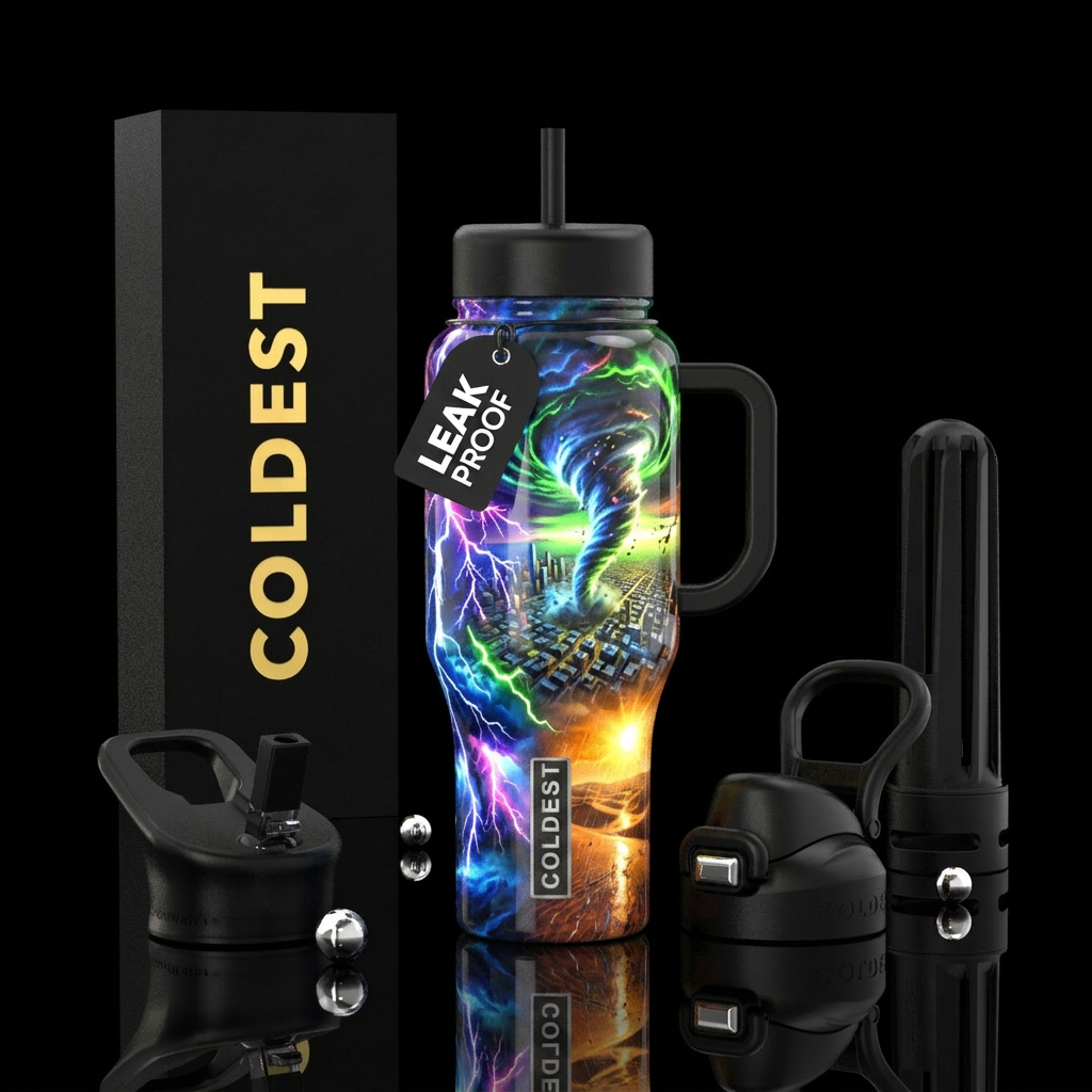 Confused weather water bottle design