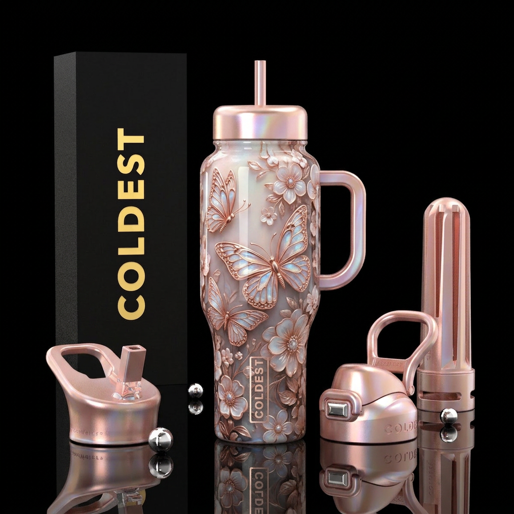 Butterflies water bottle design