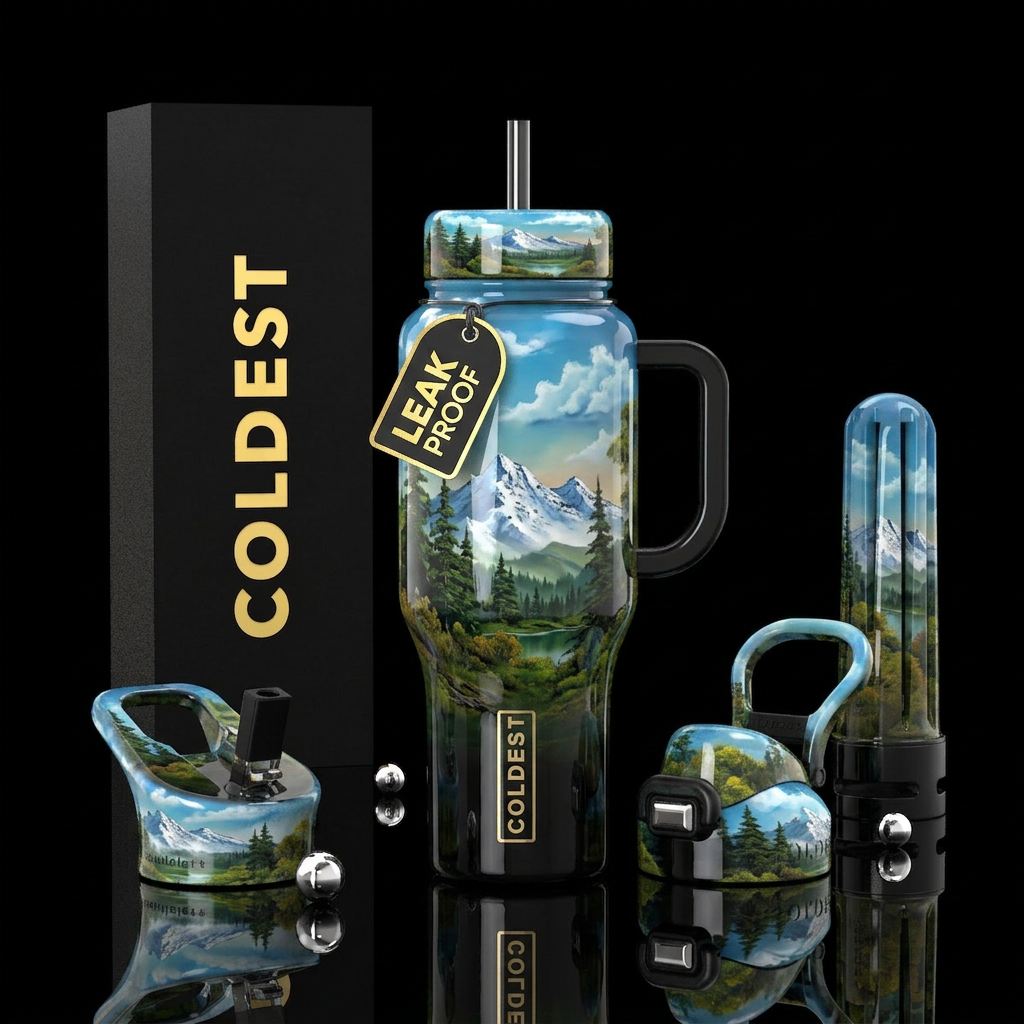 Mountain beauty water bottle design