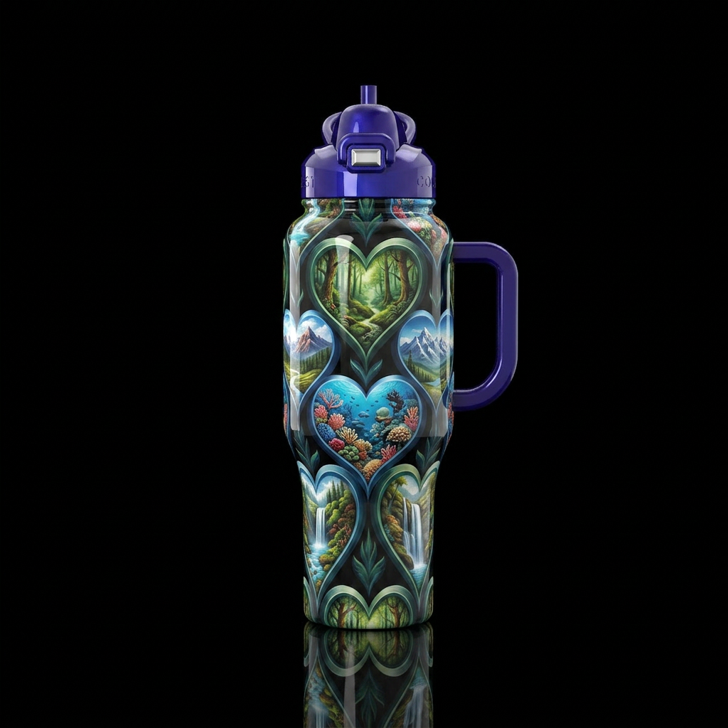 Love of nature water bottle design