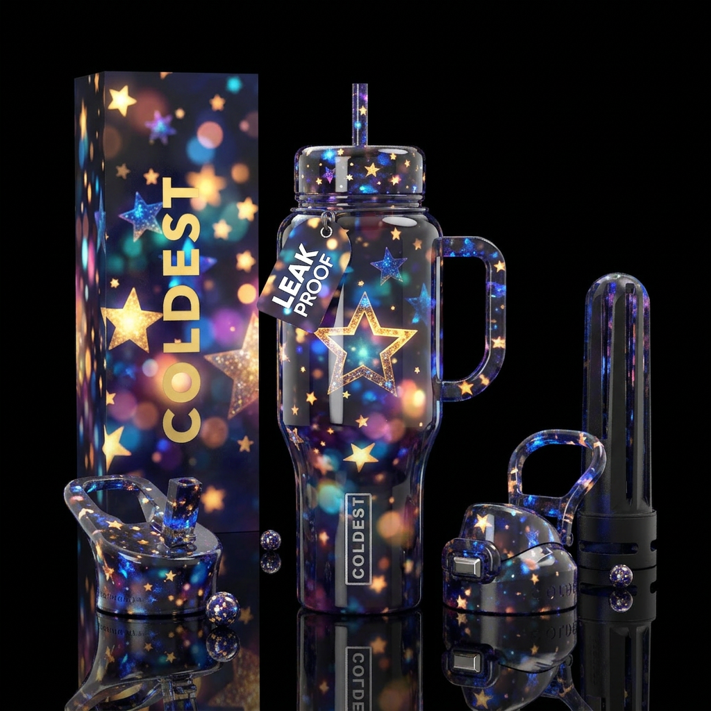 Starlight dreaming water bottle design