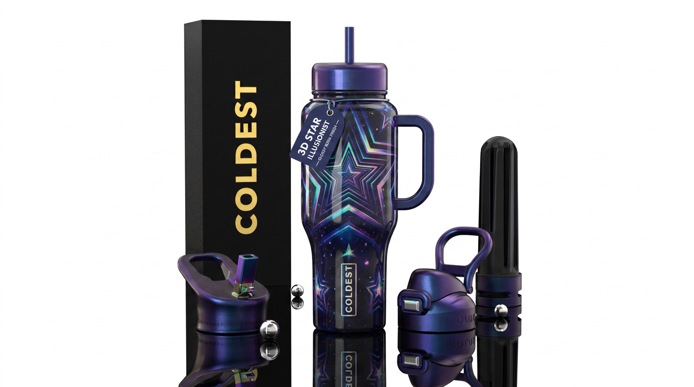 Star explosion water bottle design