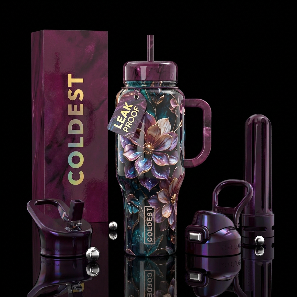 Beautiful flowers water bottle design