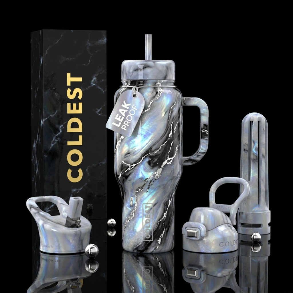 Pretty marble water bottle design