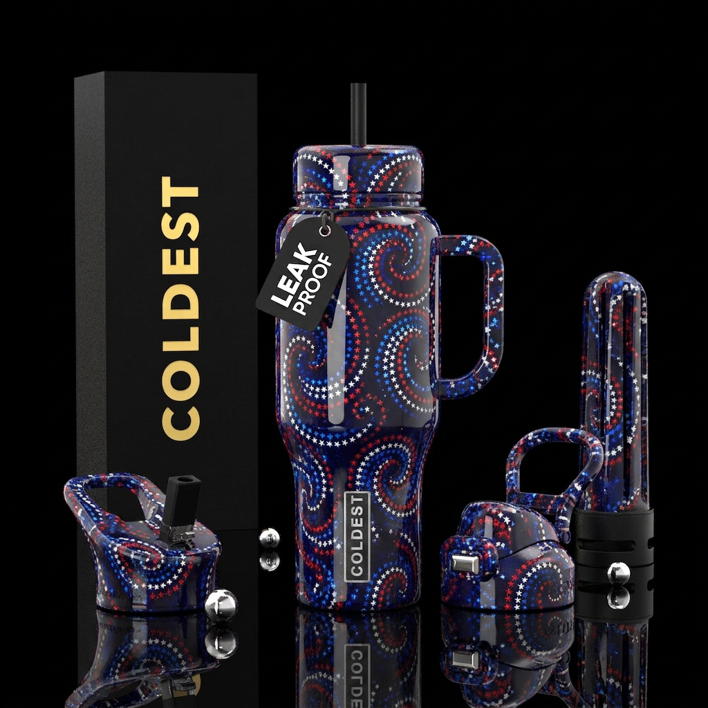 Spangled stars water bottle design
