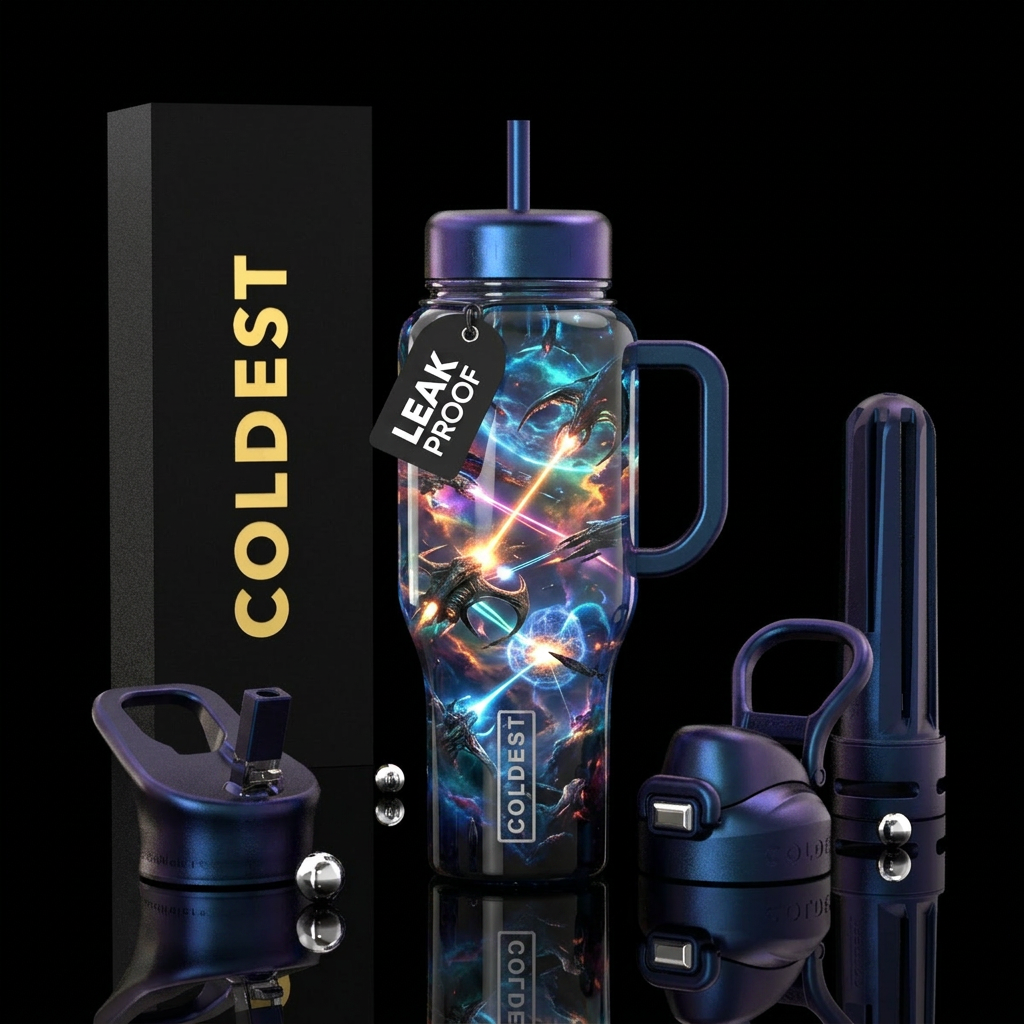 inter galactic war water bottle design