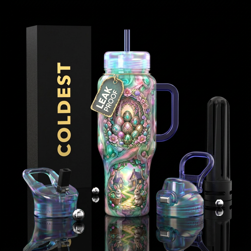 Easter egg hunting water bottle design