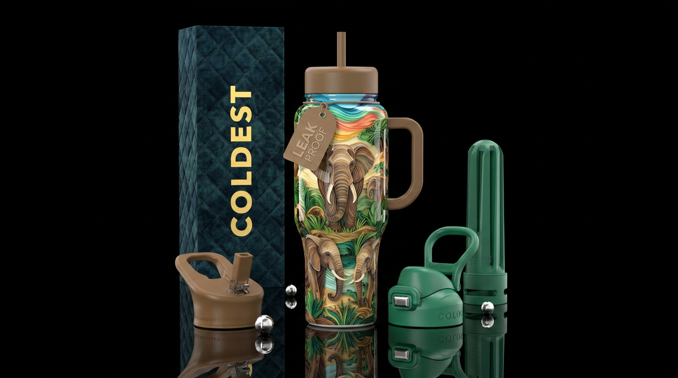 Beautiful Elephants water bottle design