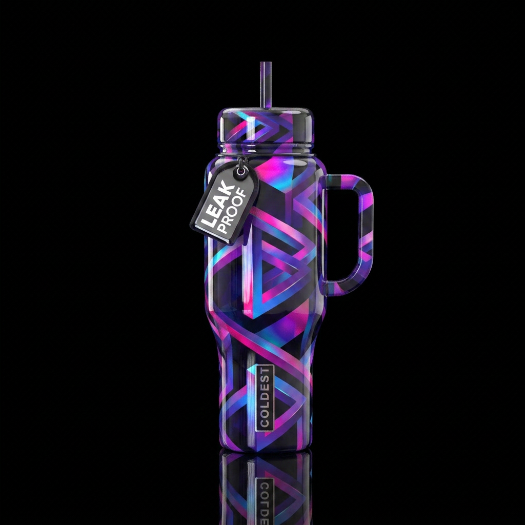 Crazy abstract water bottle design