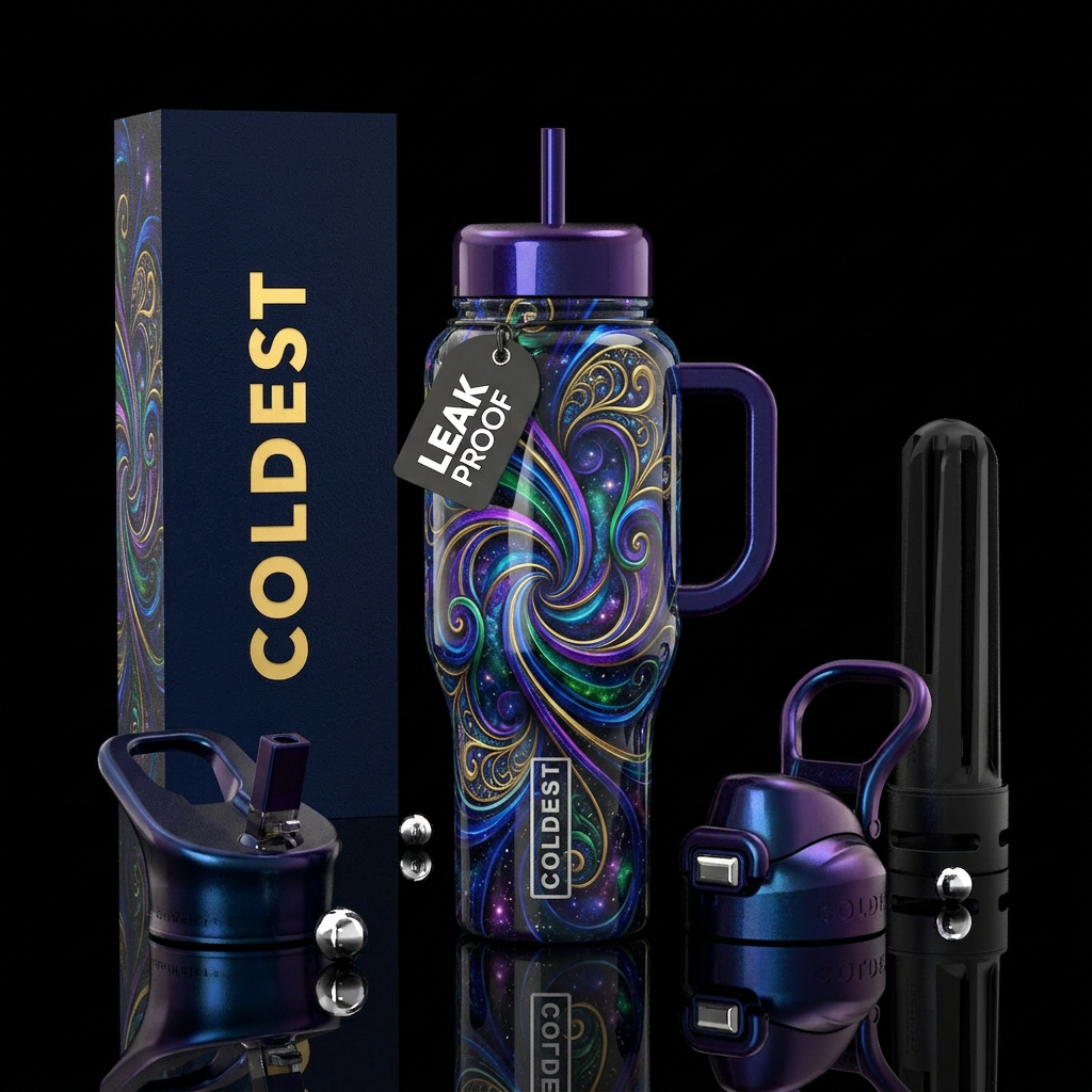 Swirls and curls water bottle design