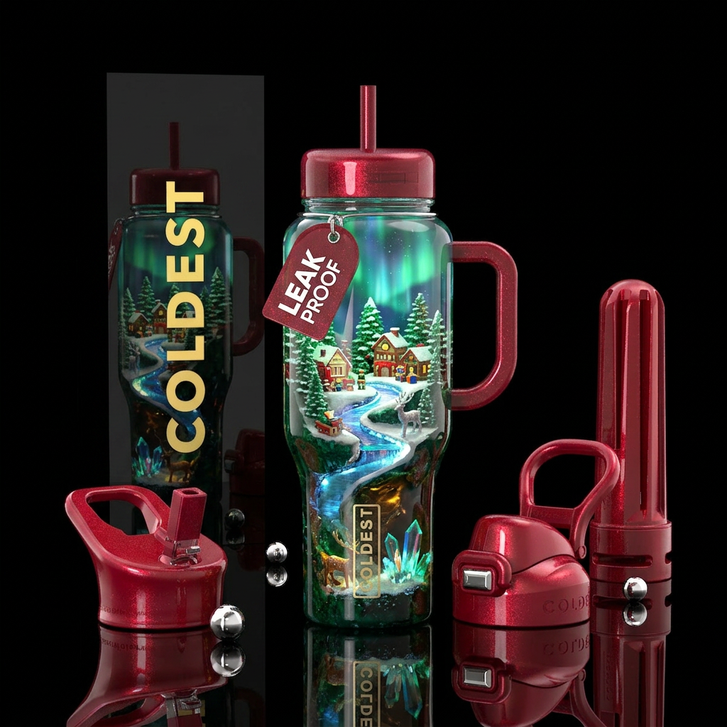Christmas magic water bottle design