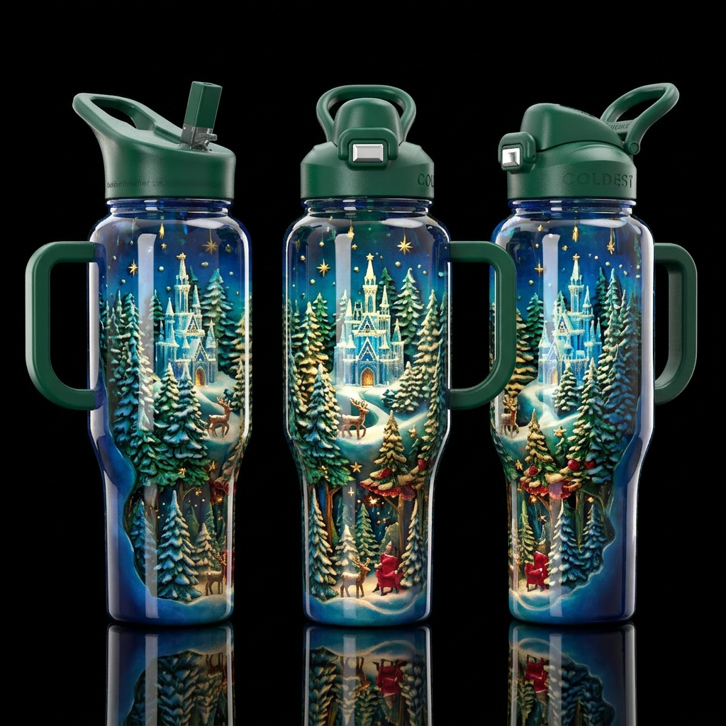 Christmas that grand time of the year water bottle design