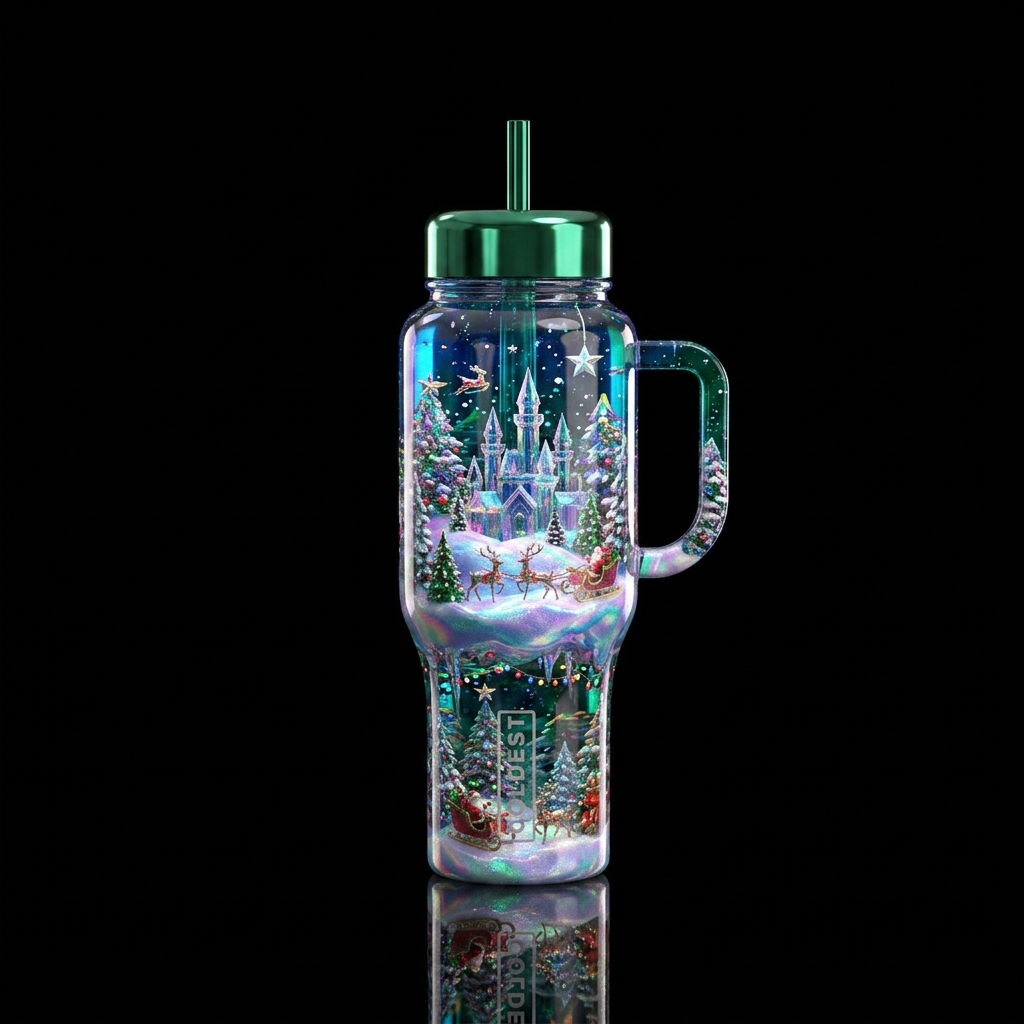 Christmas magic water bottle design