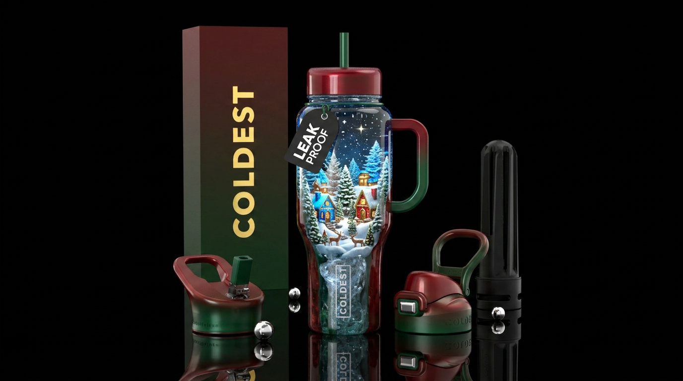 Christmas is here water bottle design
