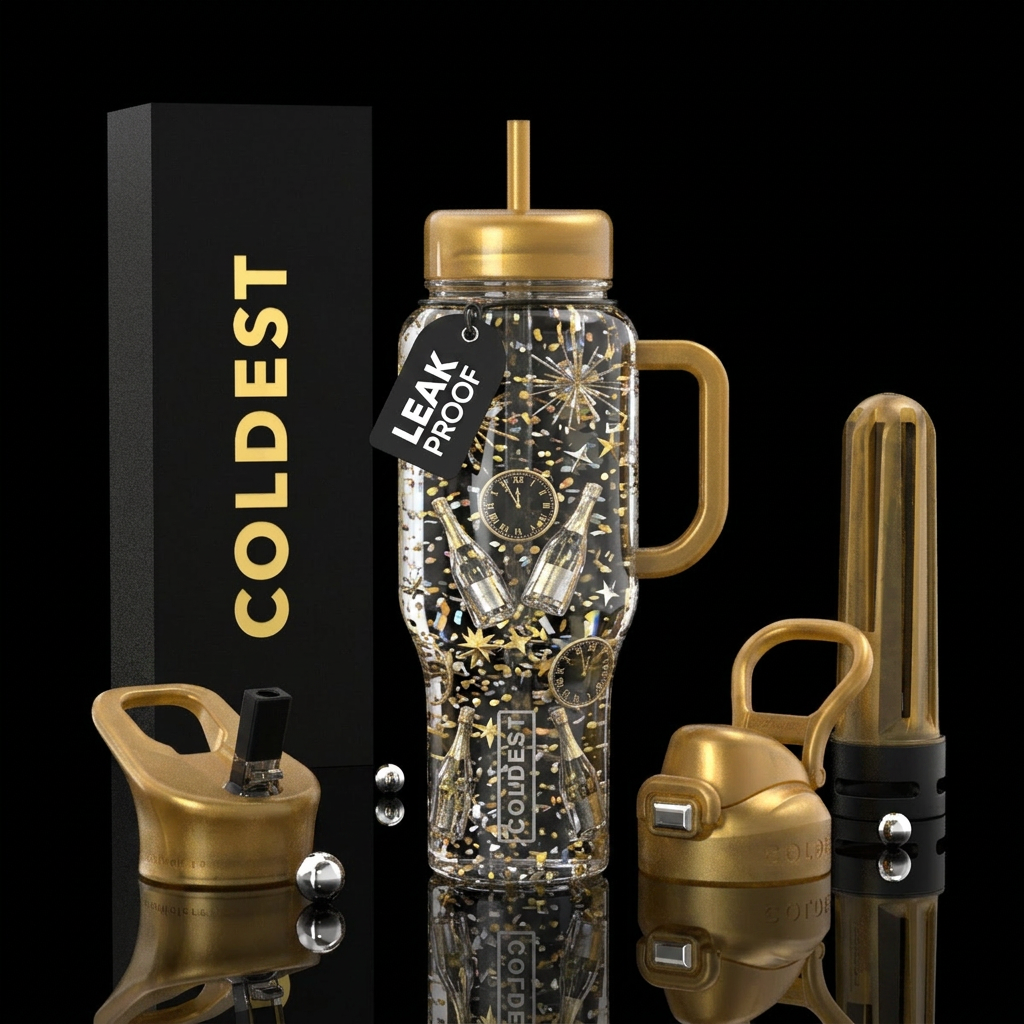 New day New year water bottle design