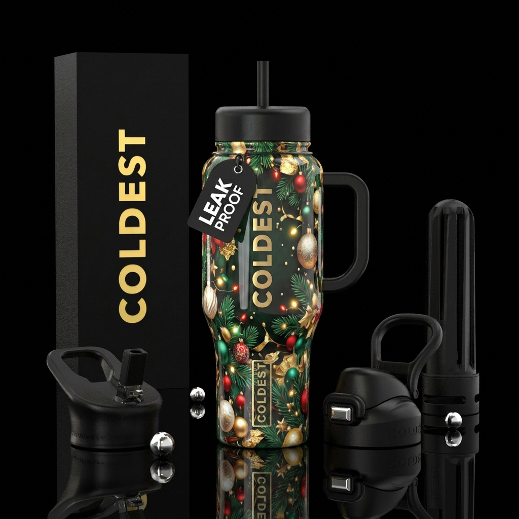 Christmas Celebration water bottle design