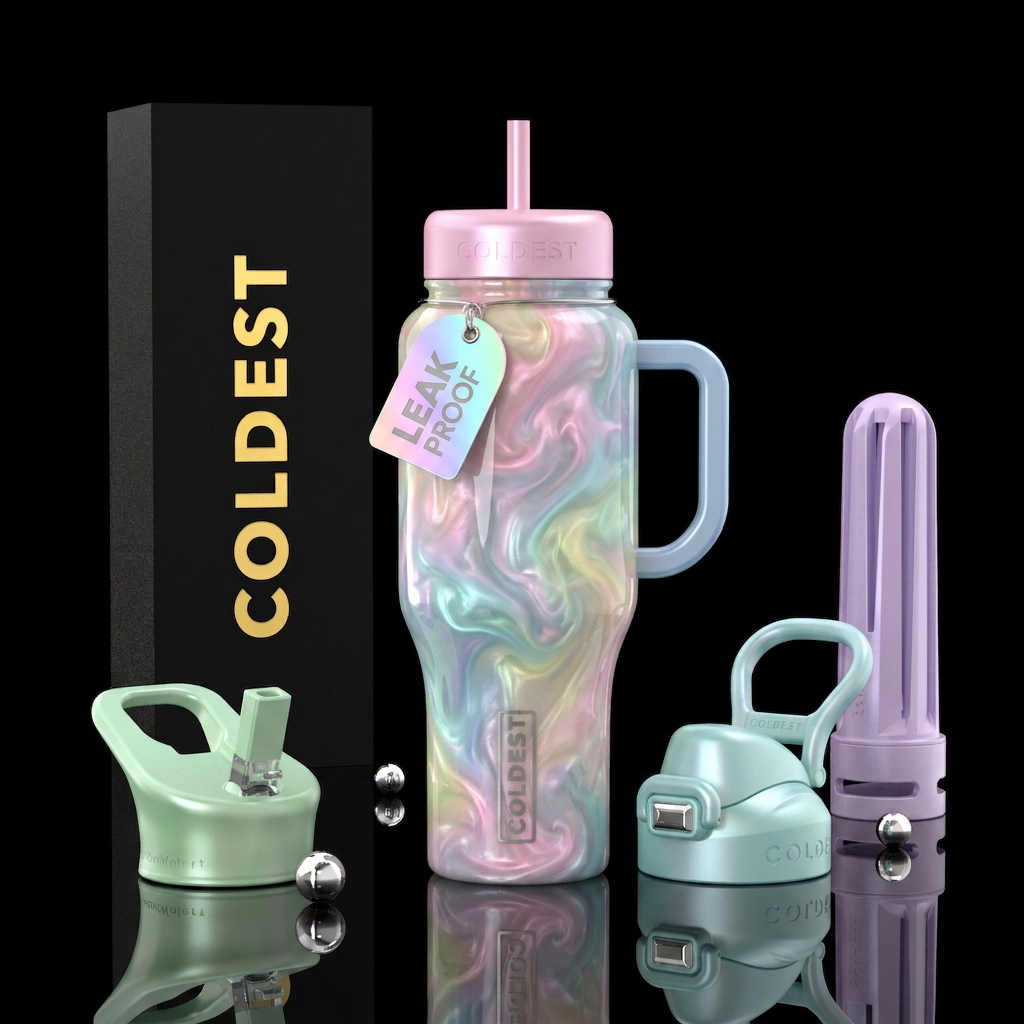 Color mash up water bottle design