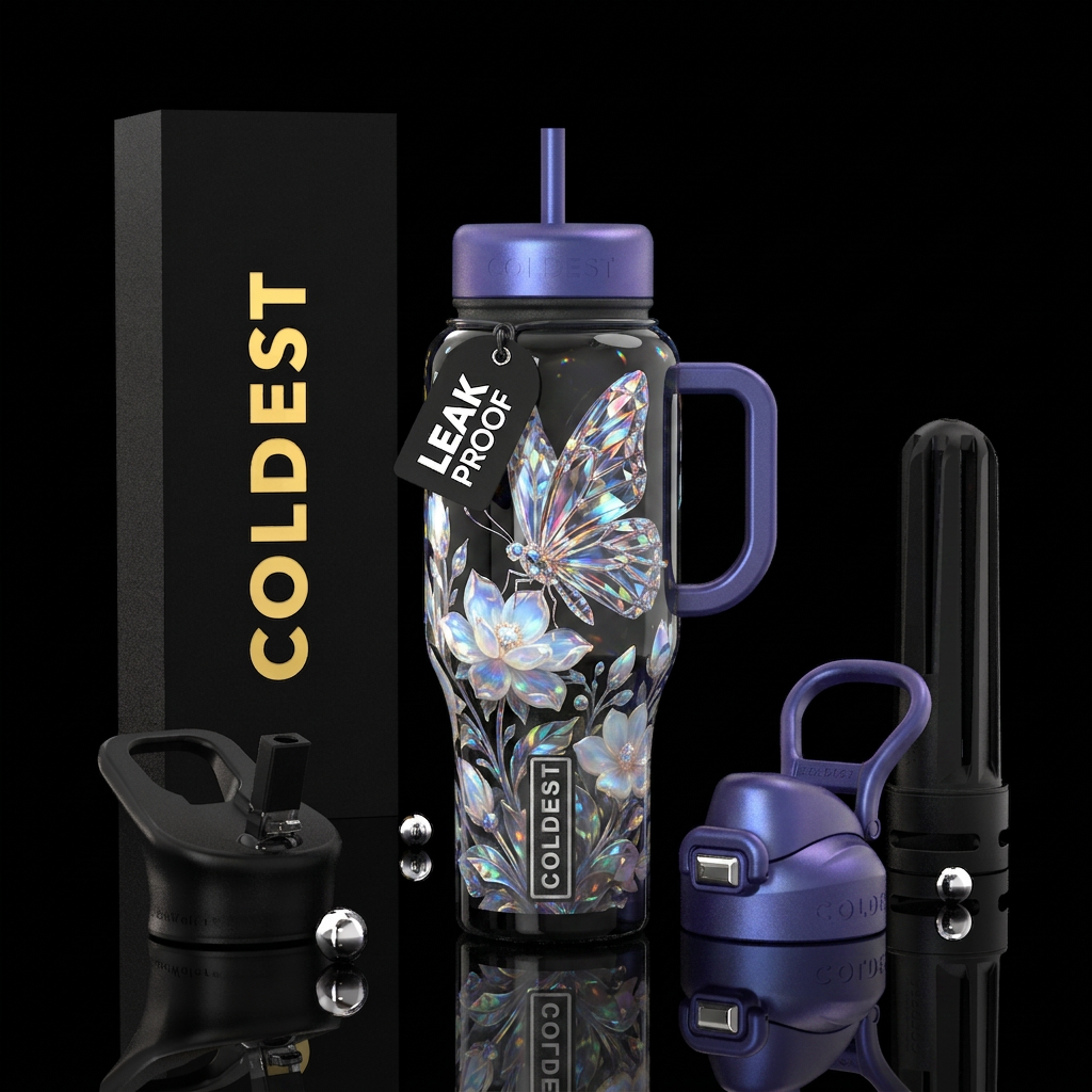 Crystal and moonstone water bottle design
