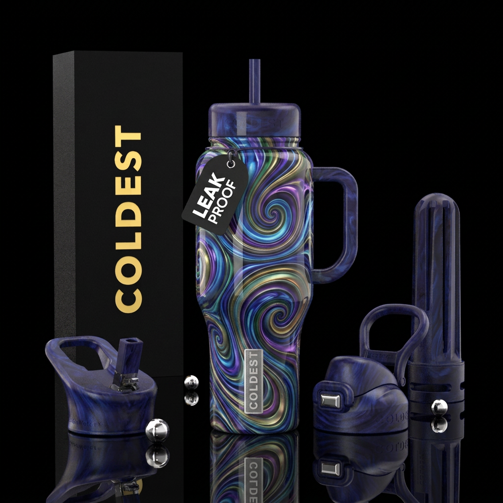 Swirling and winding water bottle design