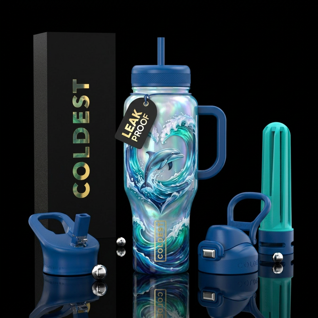 Dolphin heart water bottle design
