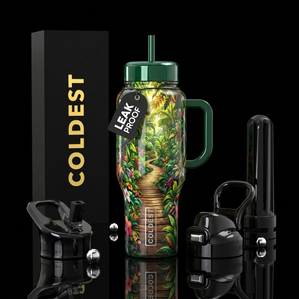 A walk through the jungle water bottle design