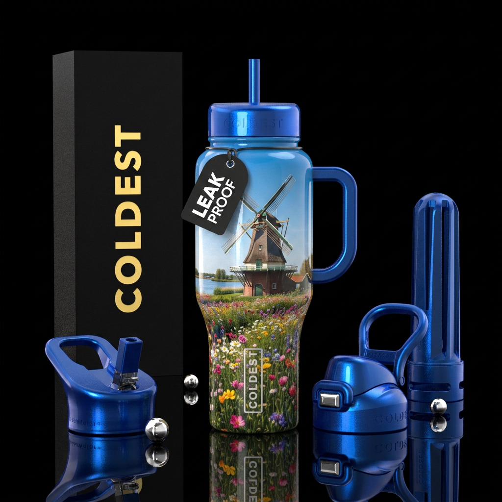 Beautiful old windmill water bottle design