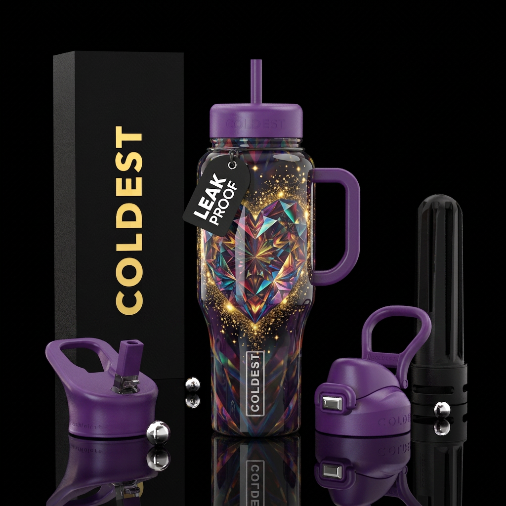 Heart art water bottle design