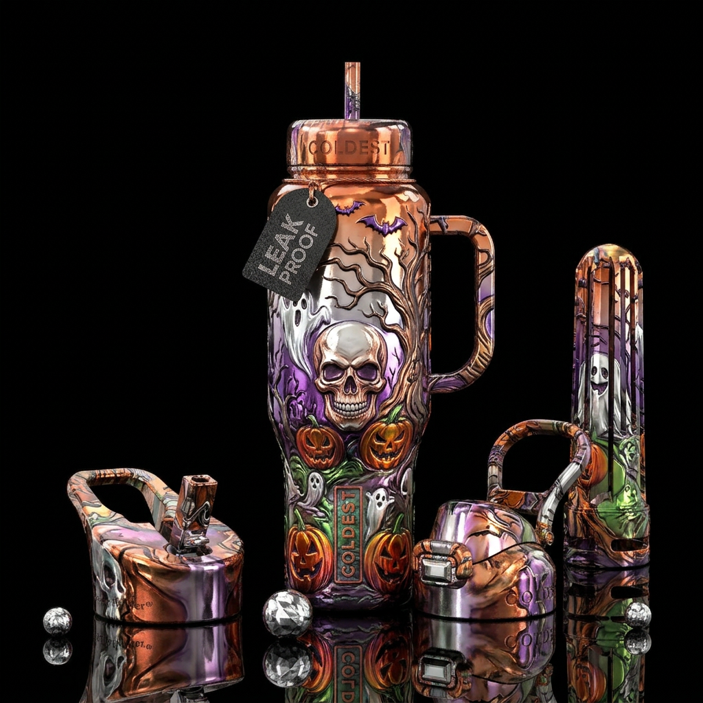 It's a spooky day water bottle design