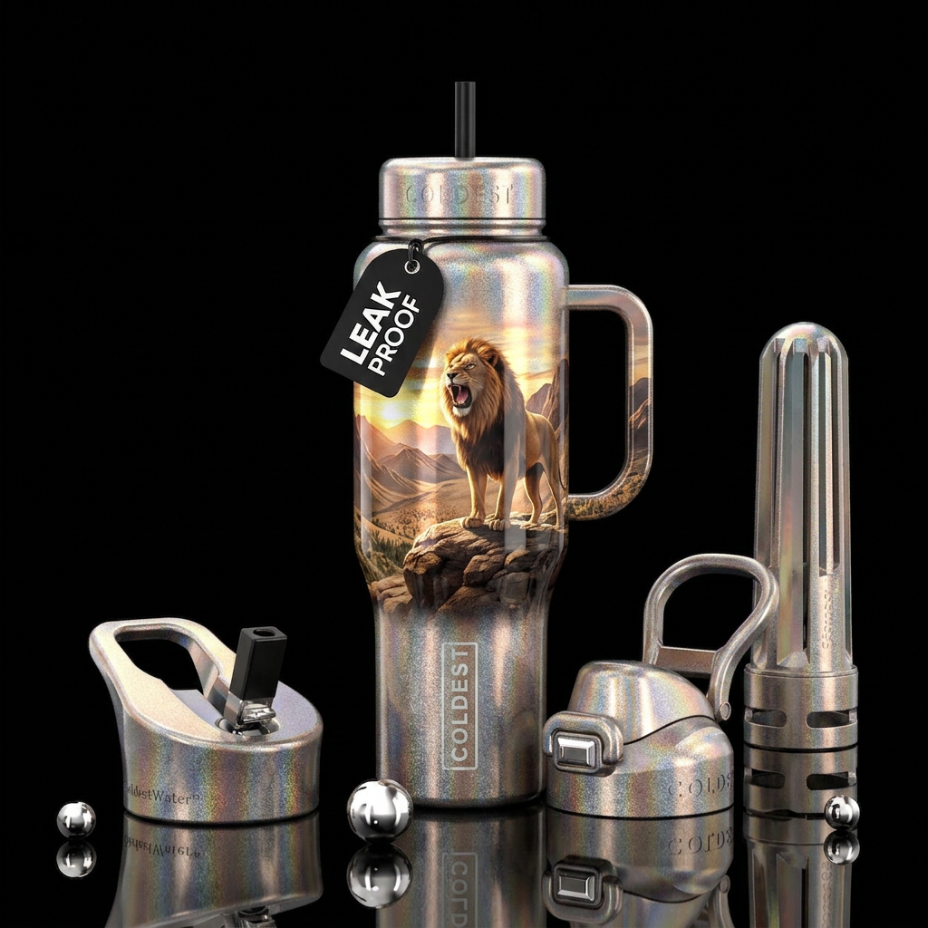Roaring lion water bottle design