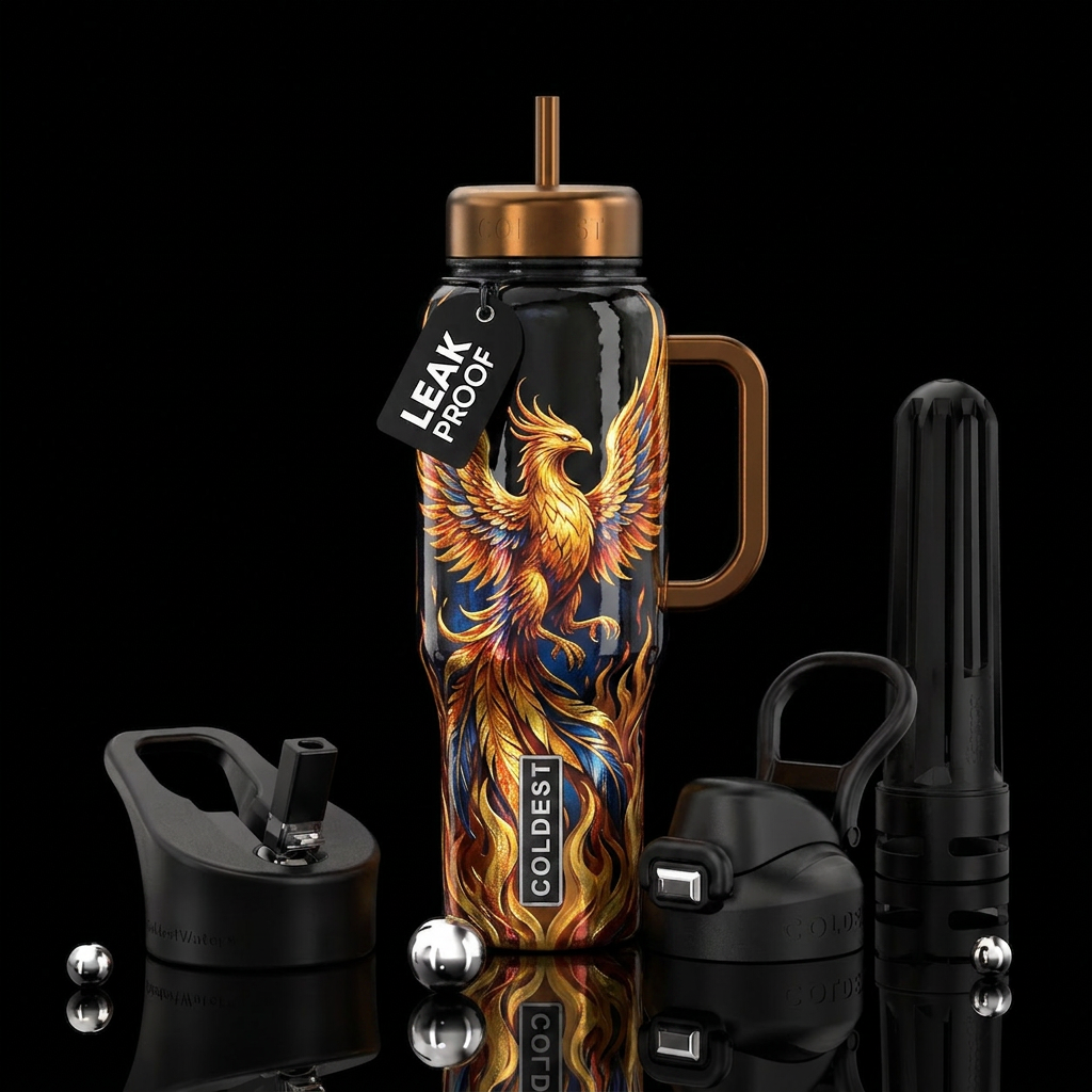 Rising Pheonix water bottle design
