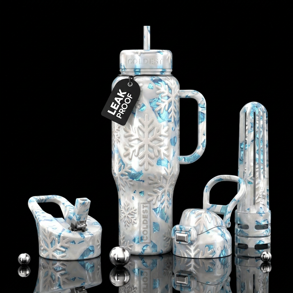 It's snowing water bottle design
