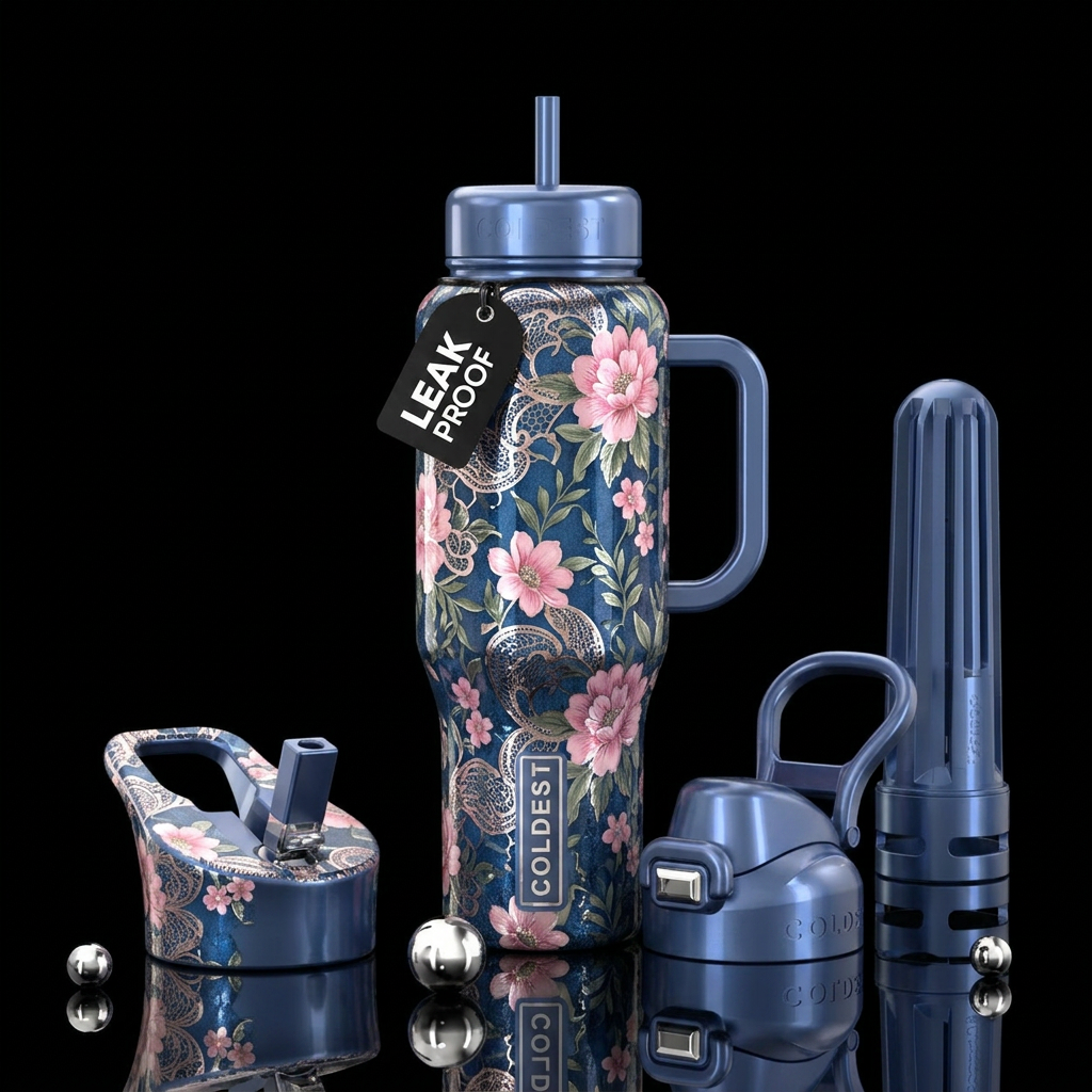 Beautiful flowers water bottle design