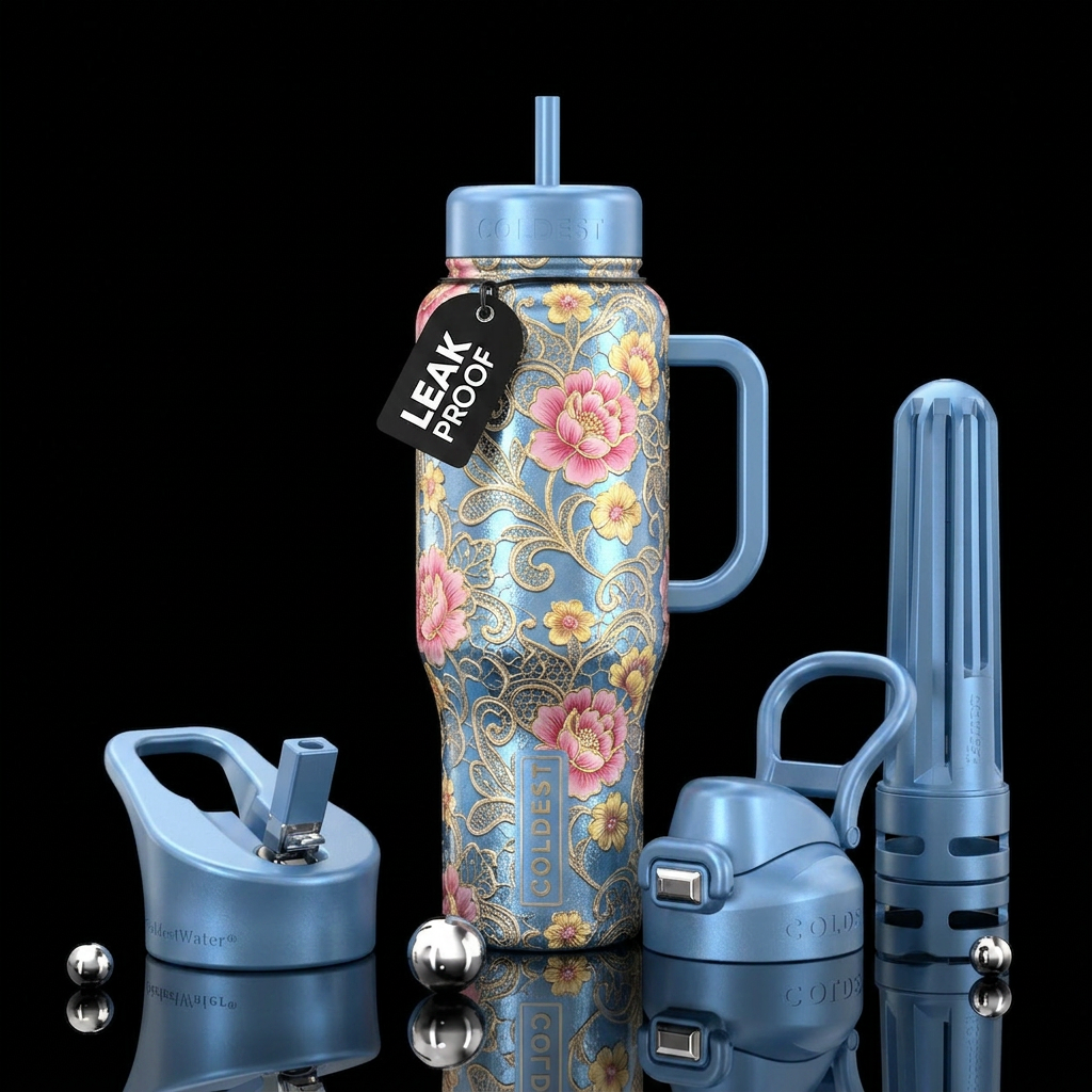 Pretty in pink and yellow water bottle design