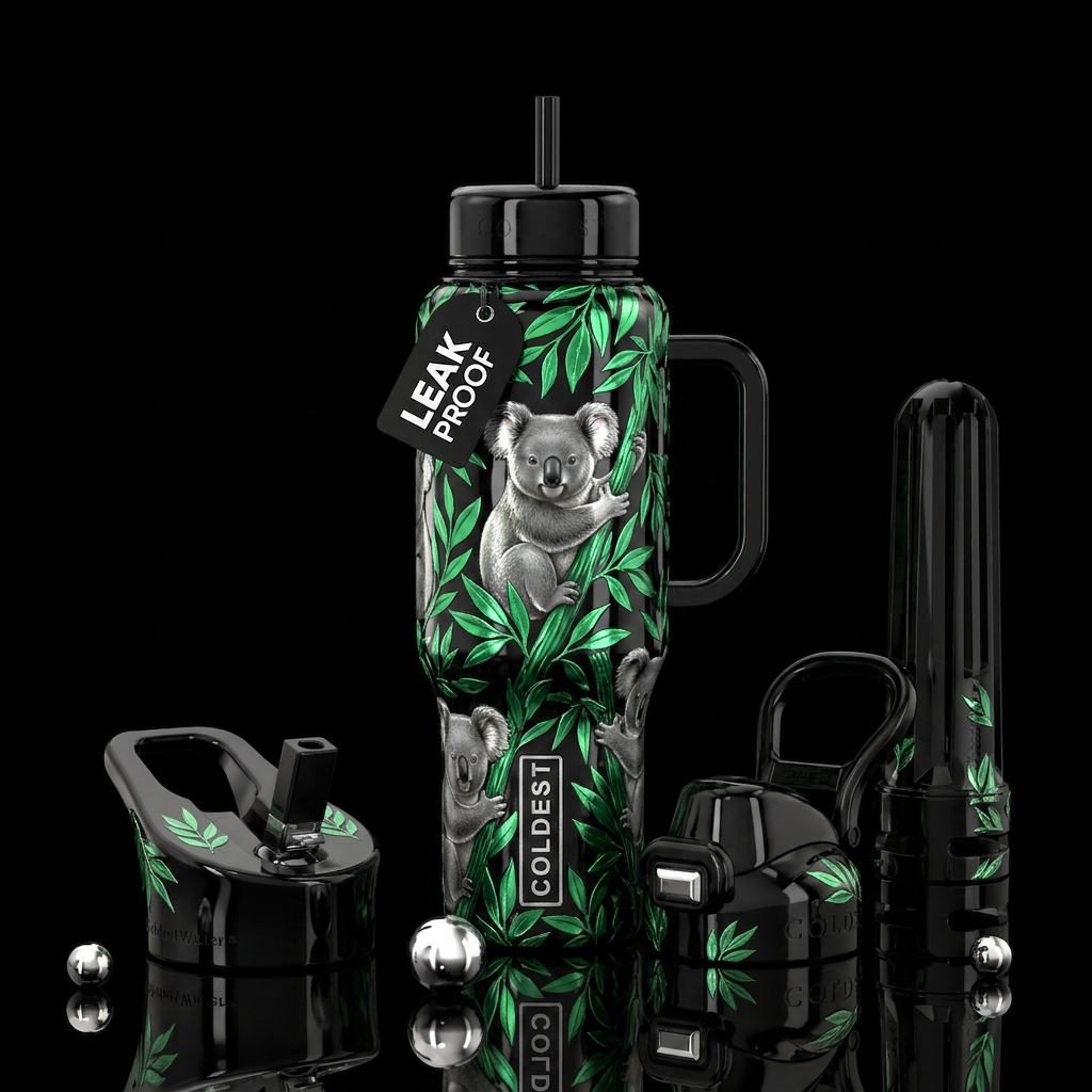 Koala bears water bottle design