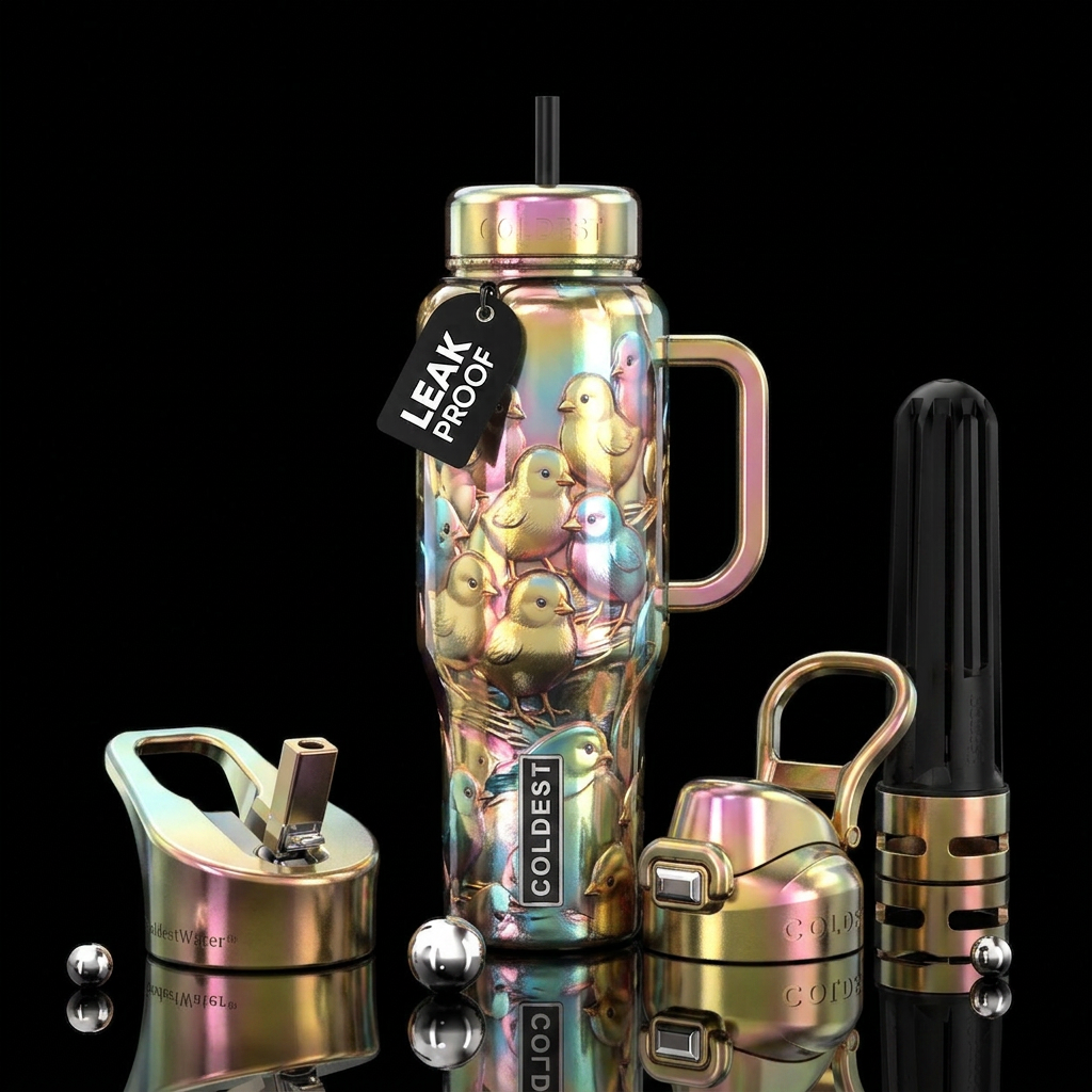 Easter chicks water bottle design