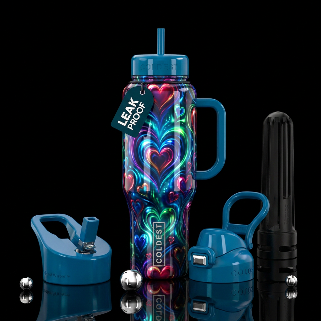 Heart love water bottle design