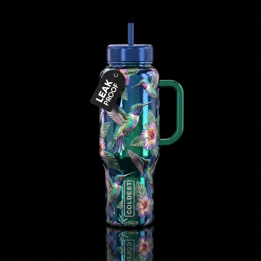 Hummingbirds water bottle design