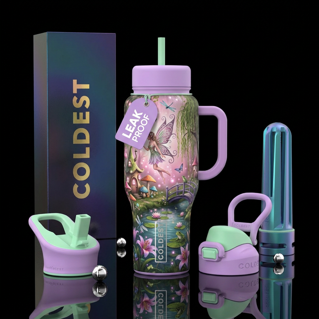 Dreamlight forest water bottle design