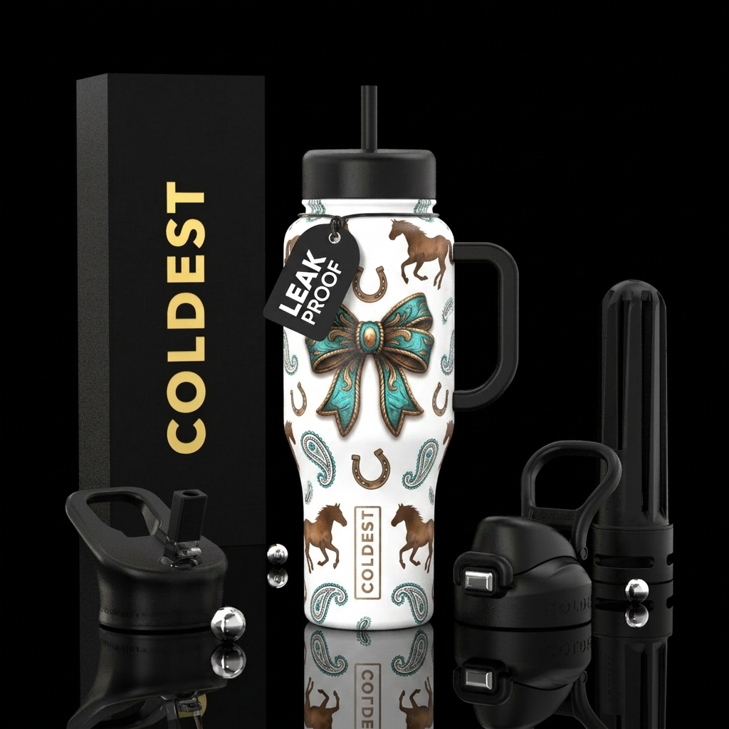 Western girl water bottle design