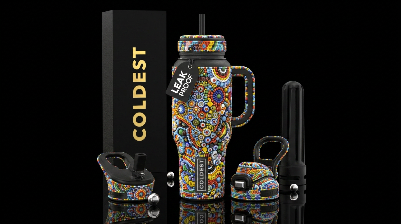 For the love of beads water bottle design